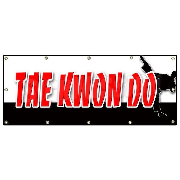 TAE KWON DO BANNER SIGN martial art defense school lessons jiu-jitsu